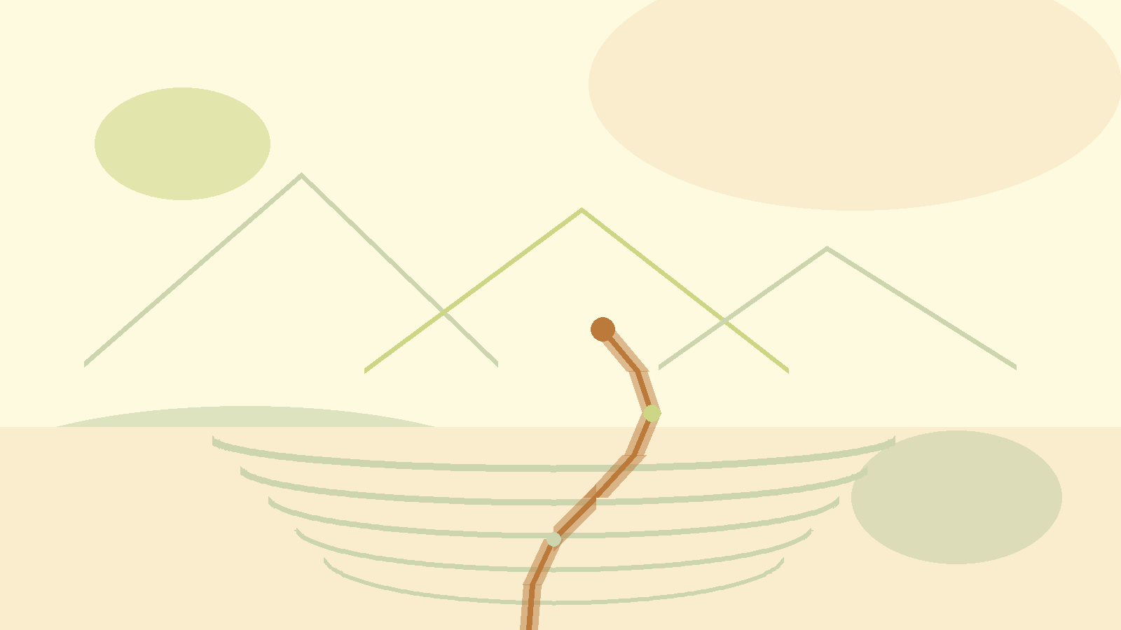 Abstract warm path, lake, and mountain shapes for life in Switzerland