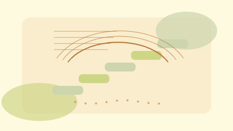 Abstract stepped path illustration in warm earth tones for a post about starting counseling.