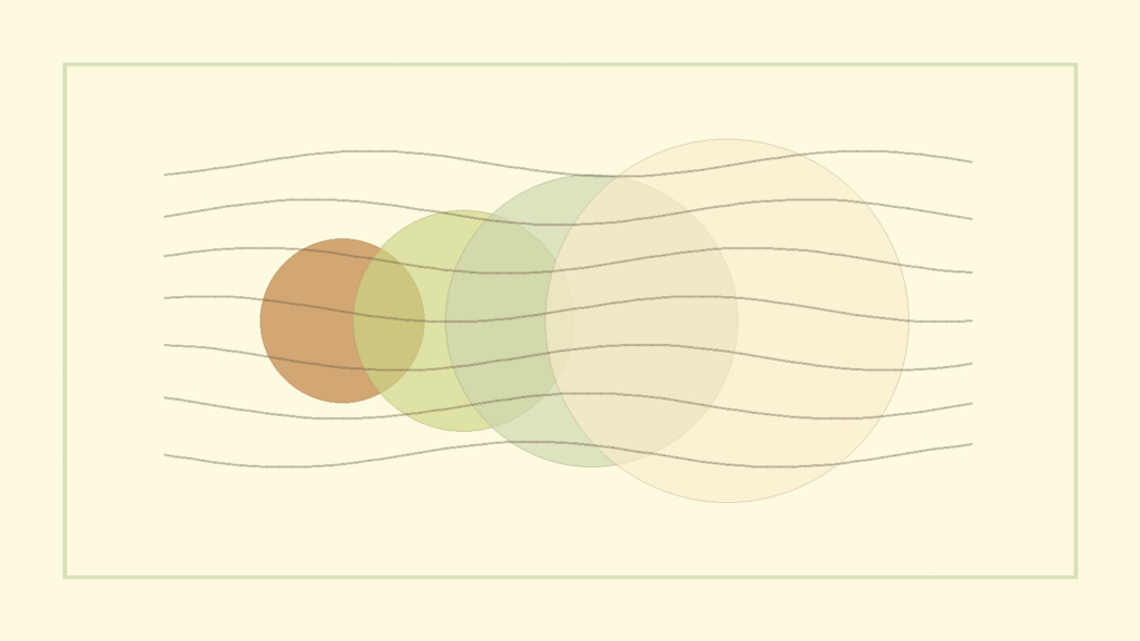 Abstract warm layered circles suggesting breathing rhythm for stress support.