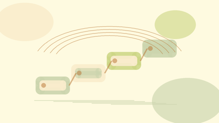 Abstract stepped path in warm earth tones representing supported decision-making in counseling