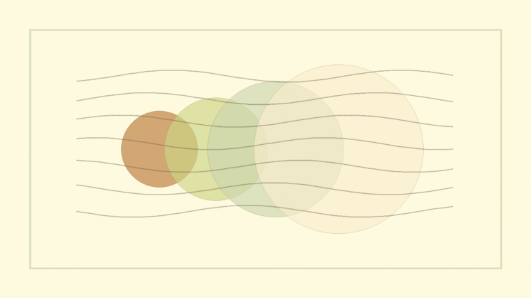 Abstract warm layered circles suggesting breathing rhythm for stress support.