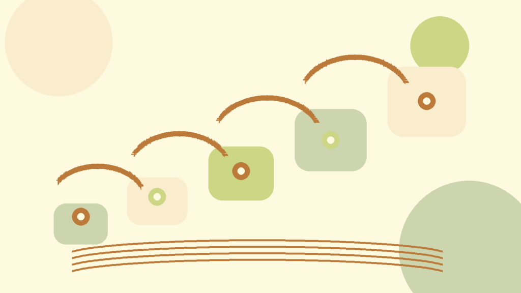 Abstract warm stepped path with gentle rounded markers representing counseling progress