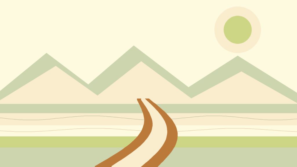 An abstract path through lake bands and mountains representing delayed adjustment in Switzerland