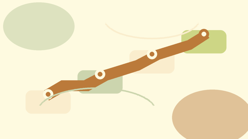 Abstract stepped path illustrating a calm return after an online counseling interruption