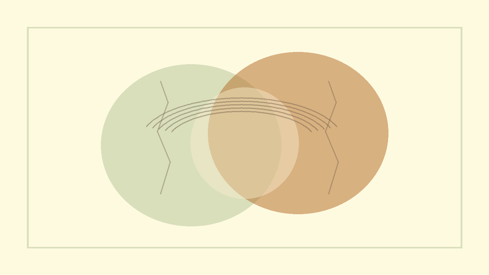 Abstract overlapping organic forms suggesting communication and boundaries.