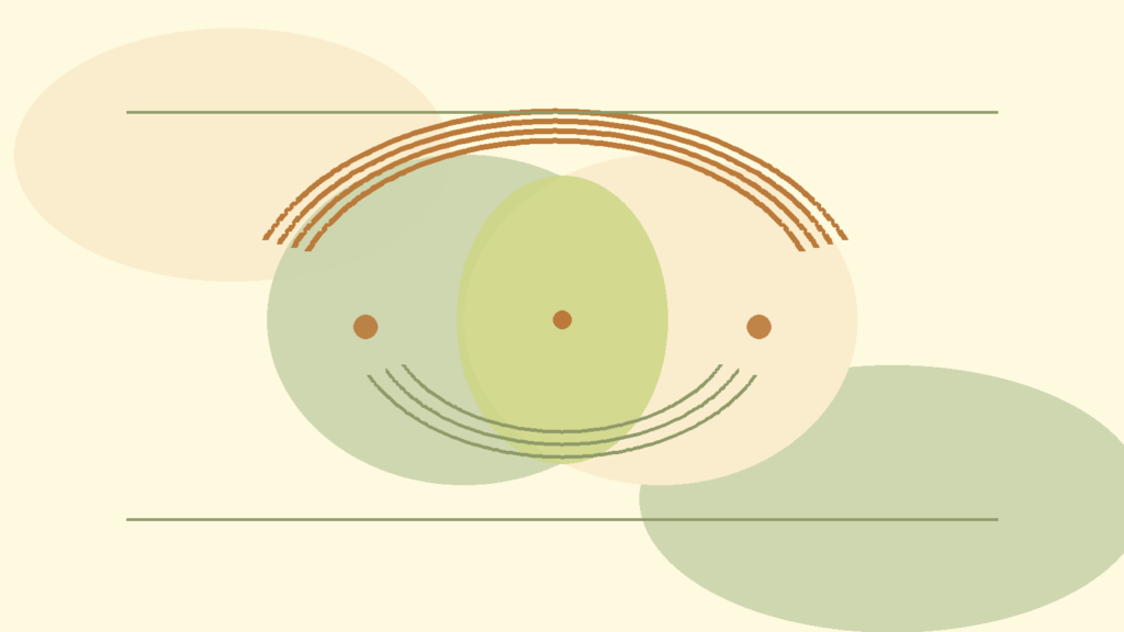 Abstract overlapping forms representing relationship communication and shared emotional responsibility