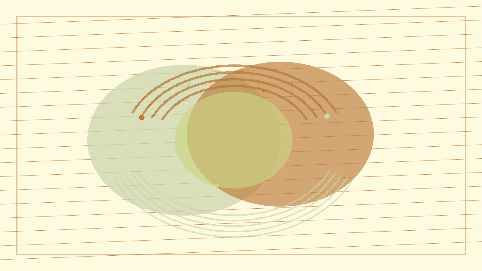 Abstract overlapping shapes and gentle arcs representing relationship communication in English counseling