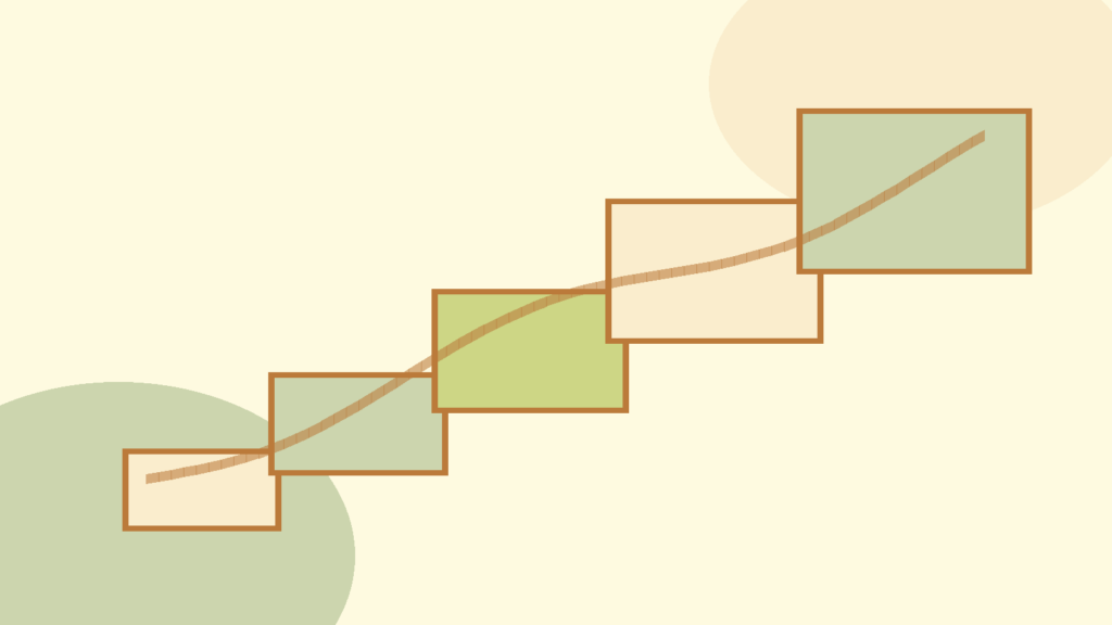 Abstract stepped path representing a thoughtful pause or ending in counseling