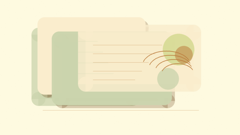 Abstract soft layered cards in warm earth tones for a research-informed counseling article
