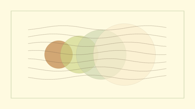 Abstract warm layered circles suggesting breathing rhythm for stress support.