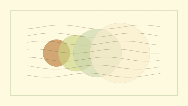 Abstract warm layered circles suggesting breathing rhythm for stress support.
